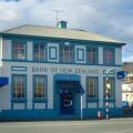 The historic Bank of New Zealand building, which still operates as a bank today, in Alexandra, Central Otago, New Zealand