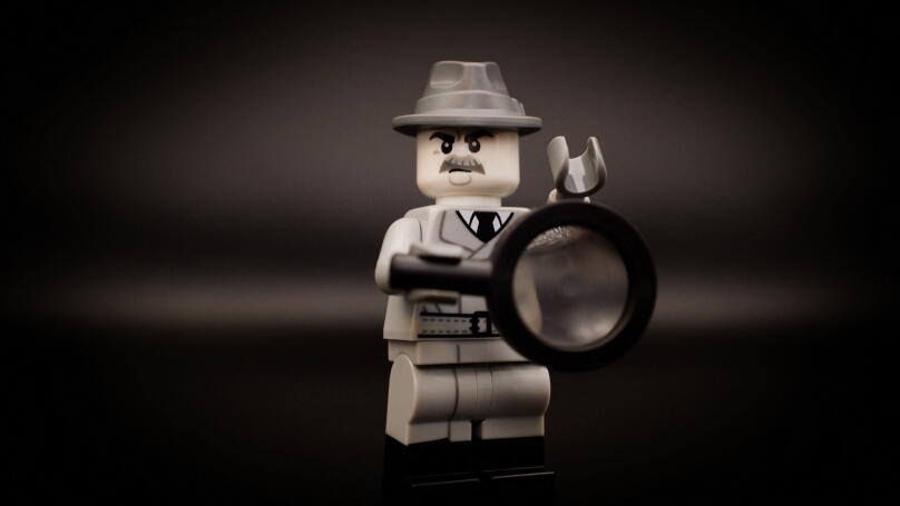 Noir detective. Lego minifigure and all other bricks are made by THE LEGO GROUP