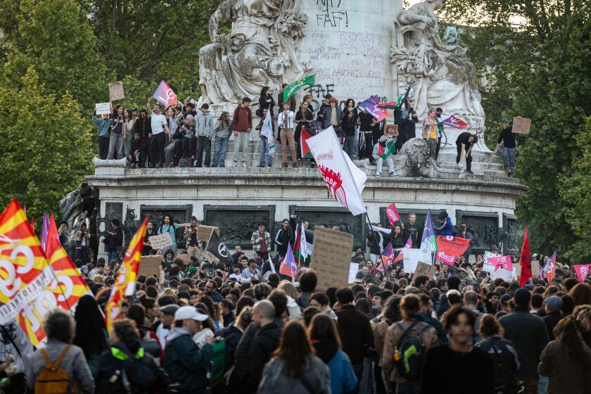 Protesters take part during the demonstration. Following the victory of Jordan Bardella of the Rassemblement National party in the European elections on 9 June and French President Emmanuel Macron's controversial decision to dissolve the National Assembly