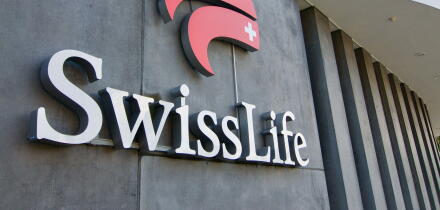 St. Gallen, Switzerland - 14th April 2021 : Swiss Life logo. Swiss Life is the largest insurance company of Switzerland and one of Europe?s leading co