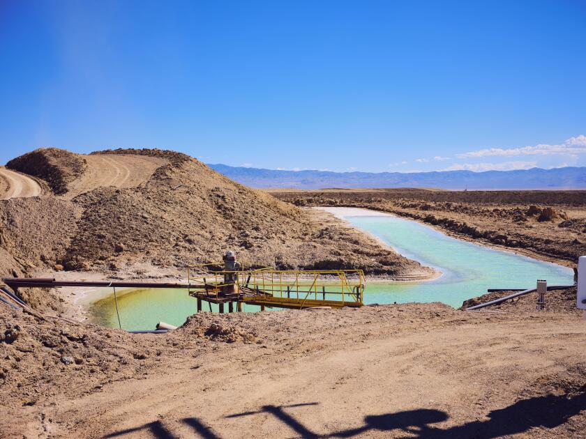 Brine pools for lithium mining.