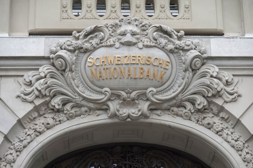 Facade of the Swiss National Bank (SNB) in Berne, Switzerland's capital.