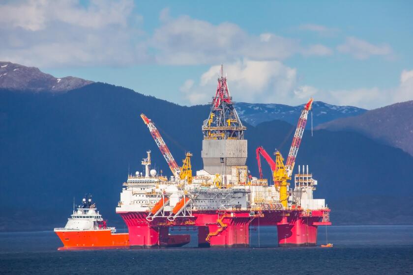 Oil rig near Bergen, Norway.