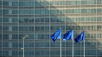 EU flags in front of European Commission