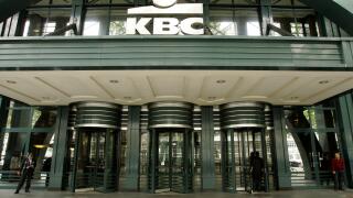 View at the Belgian bank and insurer KBC Group headquarters in Brussels, Friday, Oct. 24, 2008. Belgian bank and insurer KBC Groep NV sought to reassure investors Friday after market rumors that it was to seek government help led to its share price plungi