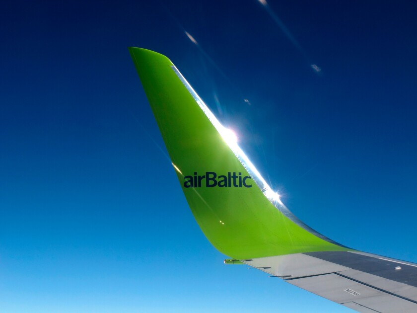 Airplane wing of Air Baltic