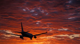Aircraft landing at Heathrow UK