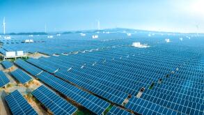 Solar photovoltaic panels outdoors