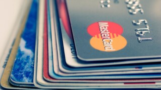 Stack of credit cards. Image shot 2009. Exact date unknown.