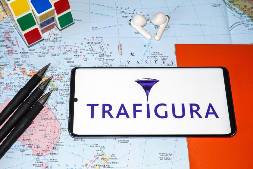 In this photo illustration, a Trafigura Group logo is displayed on the screen of a smartphone. (Photo by Sheldon Cooper / SOPA Images/Sipa USA)