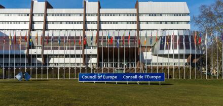 Building of the Council of Europe Headquarters located in Strasbourg, France.