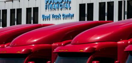 A logo sign outside of a facility occupied by PACCAR Financial in Salt Lake City, Utah on July 28, 2019.