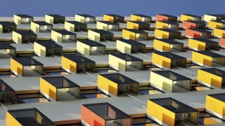 Colorful exterior decoration of apartment buildings
