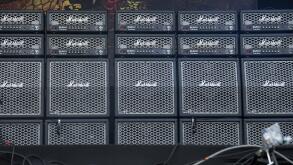Marshall amps wall on main stage at Download Festival on 13th June 2014 - Donington Park