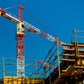 A tower crane on a building site, Malaga, Spain.