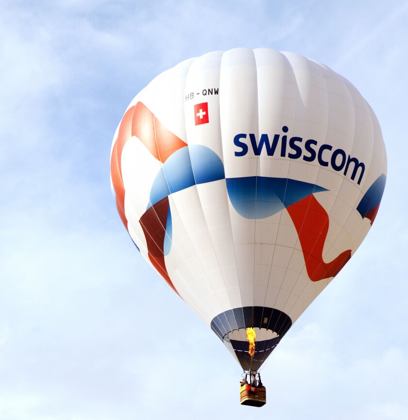 A Swisscom hot air balloon, Switzerland, Europe