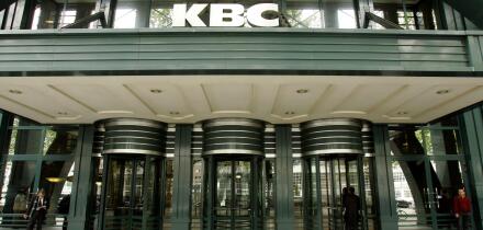 View at the Belgian bank and insurer KBC Group headquarters in Brussels, Friday, Oct. 24, 2008. Belgian bank and insurer KBC Groep NV sought to reassure investors Friday after market rumors that it was to seek government help led to its share price plungi