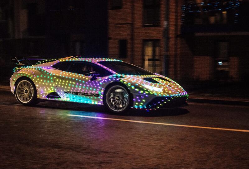 Lamborghini on the Aylesbury Christmas Run, Berryfields, Aylesbury, Buckinghamshire, England