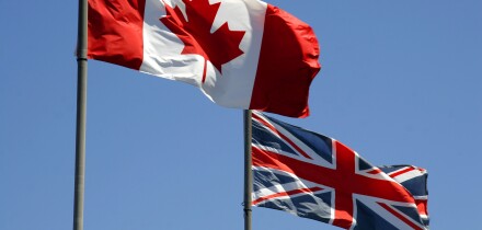 Canadian and British flags