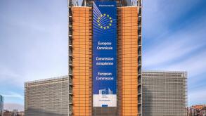 Brussels Berlaymont Building. Headquarters of the European Commission, EC, the executive of the European Union, EU. Brussel Bruxelles Belgium Europe
