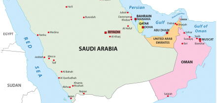 Overview map of the Gulf Cooperation Council