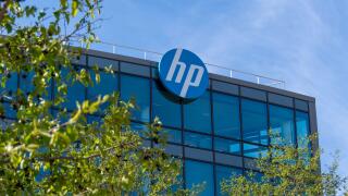 Exterior view of the headquarters building of Hewlett-Packard France (HP France), a subsidiary of the American computer company HP