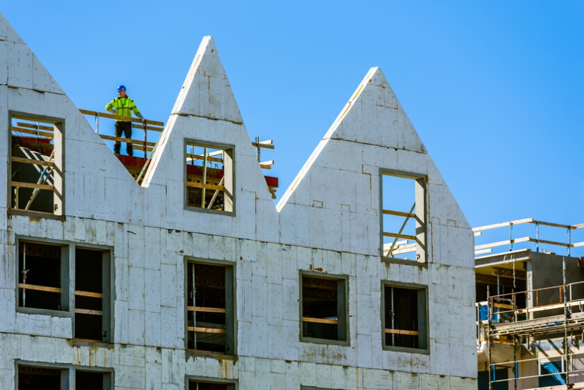 Builder at building site in Kalmar city