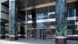The entrance to Nuveen headquarters in Chicago, Illinois, USA.
