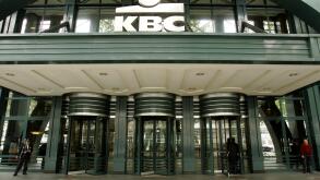 View at the Belgian bank and insurer KBC Group headquarters in Brussels, Friday, Oct. 24, 2008. Belgian bank and insurer KBC Groep NV sought to reassure investors Friday after market rumors that it was to seek government help led to its share price plungi
