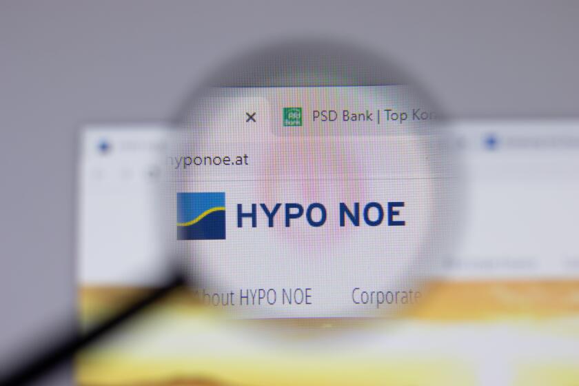 Los Angeles, California, USA - 1 June 2021: Hypo Noe Landesbank logo or icon on website page, Illustrative Editorial