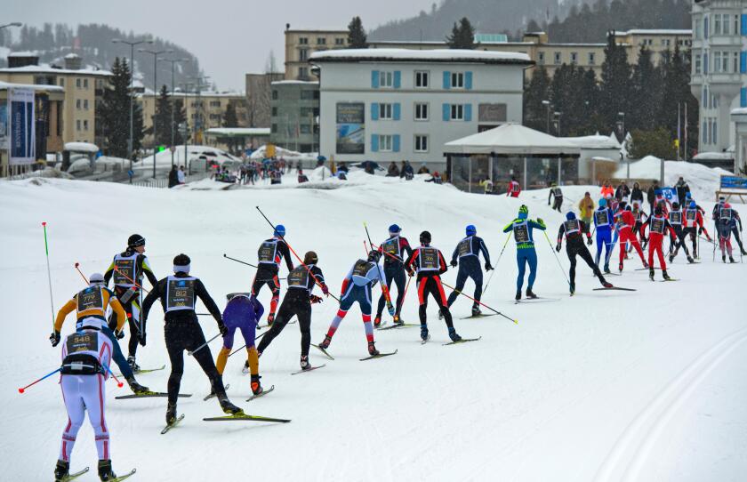 Participant in the 50th Engadine Ski Marathon, St. Moritz, Switzerland