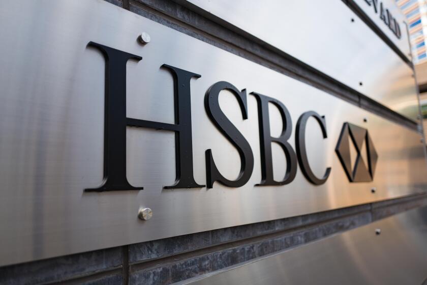 Signage for HSBC Bank (Hongkong and Shanghai Banking Corporation), Tysons, Viriginia, December 7, 2016.