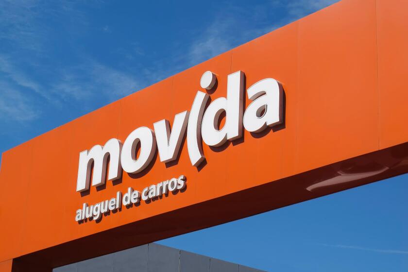 Belo Horizonte, Minas Gerais, Brazil - January 13, 2024: Movida car rental company store facade
