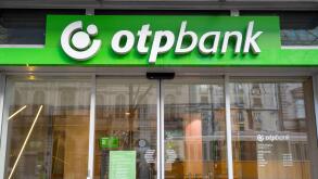 BUDAPEST - JAN 20: Logotype of OTP Bank over the entrance in Budapest, January 20. 2022 in Hungary.