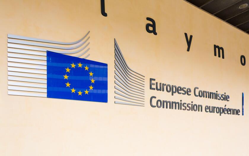 BRUSSELS, BELGIUM - AUG 9, 2014: Berlaymont building entrance. Berlaymont houses headquarters of European Commission.
