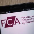 Financial Conduct Authority logo displayed on a modern smartphone