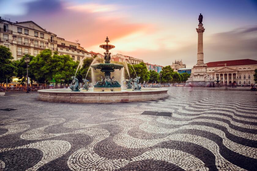 Lisbon, Portugal at Rossio Square.