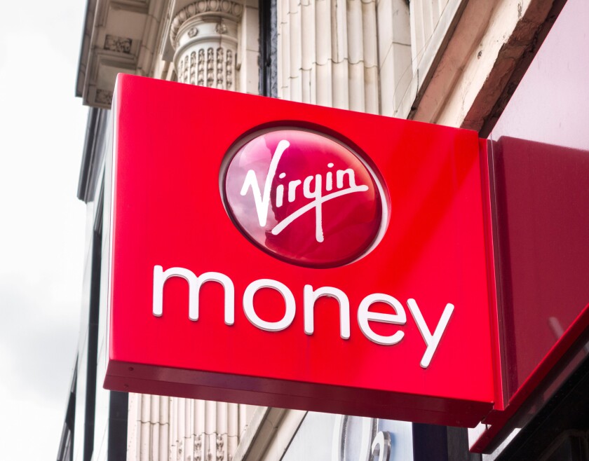 Virgin Money store on Briggate, Leeds, West Yorkshire, UK