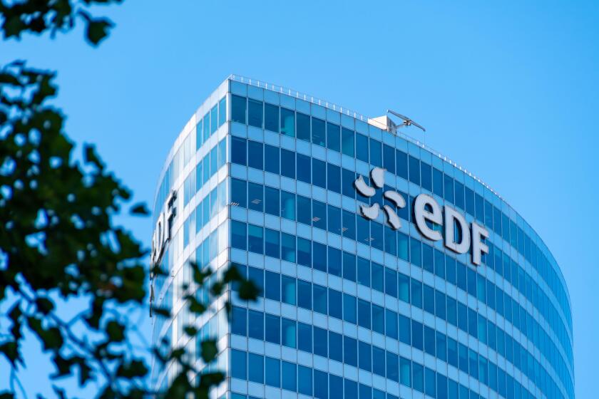 Exterior view of the EDF headquarters in Paris-La Defense. EDF (Electricite de France) is the historical supplier of French electricity
