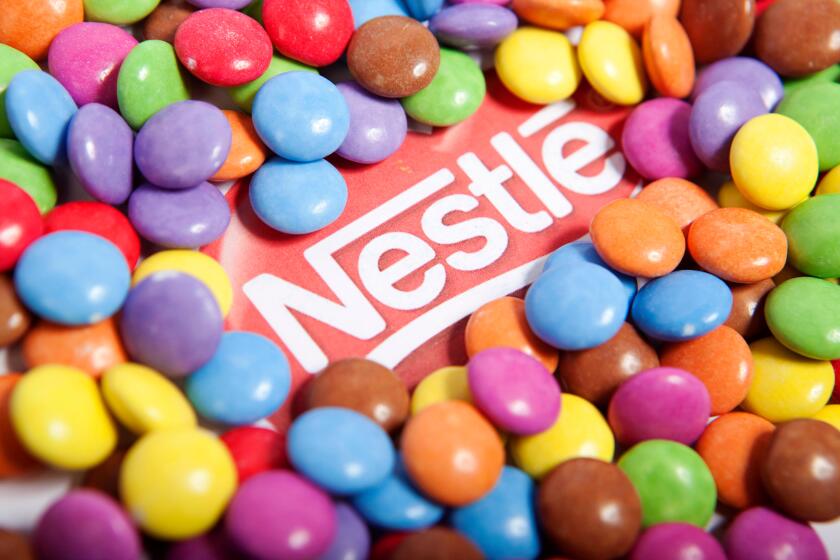 Smarties chocolates, one of many Nestle products.