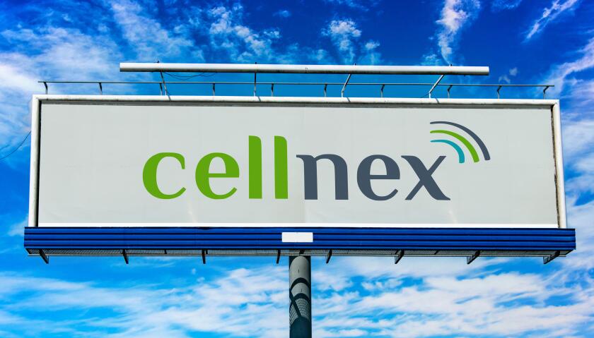 Advertisement billboard displaying logo of Cellnex Telecom