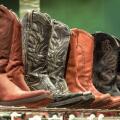leather western style men's Texan boots