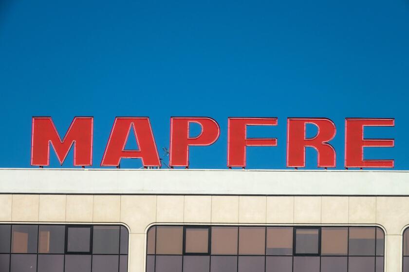 Mapfre logo, sign, Valencia Spain
