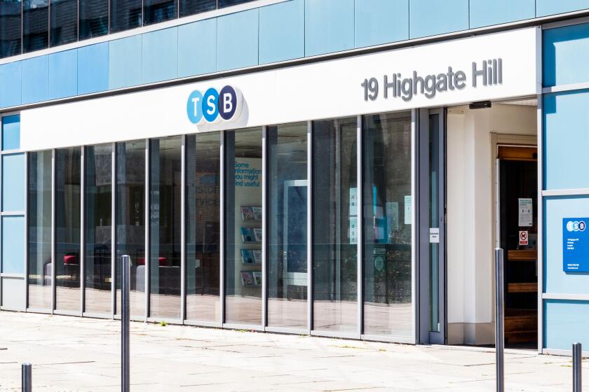 TSB bank in Archway, North Islington, now open since the easing of lockdown restrictions during the coronavirus pandemic, London, UK