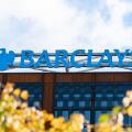 Barclays bank sign on new Barclays Glasgow Campus in Tradeston, Glasgow
