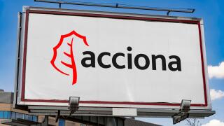 Advertisement billboard displaying logo of Acciona