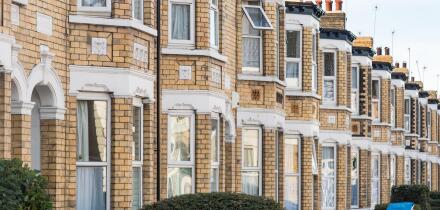 uk terraced housing in Hull, Yorkshire, England, UK