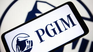 In this photo illustration, PGIM, Inc. (formerly Prudential Investment Management) logo is seen displayed on a smartphone screen and in the background. (Photo by Pavlo Gonchar / SOPA Images/Sipa USA)