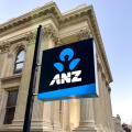 ANZ Bank sign at dusk, Thames Street, Oamaru (Te Oha-a-Maru), Otago Region, South Island, New Zealand
