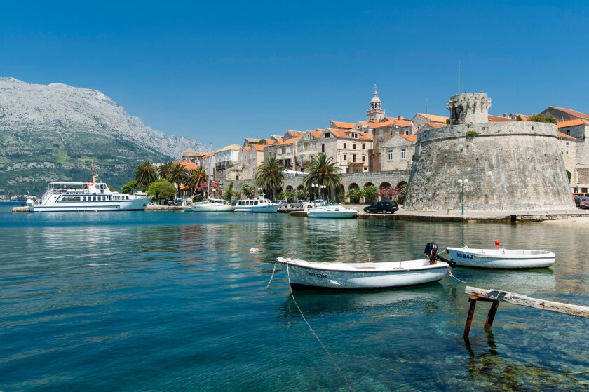 Korcula island harbour, Croatia, Europe